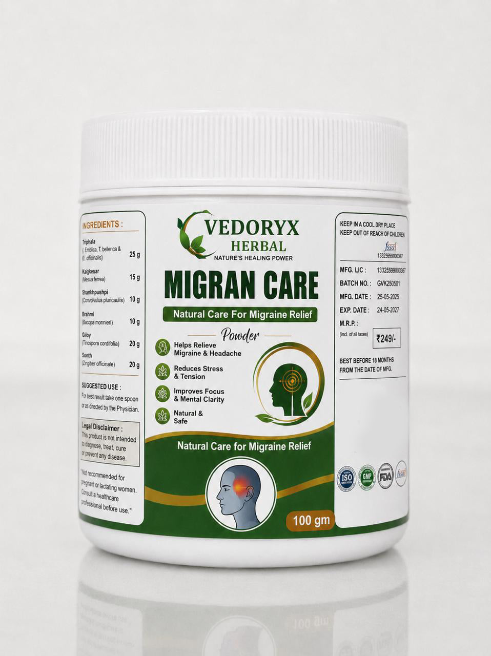 JEEVAN SHRI KIT – Herbal Migraine & Stress Relief Formula